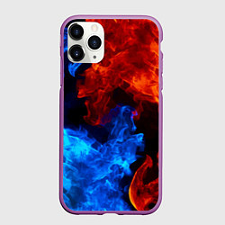 Чехол iPhone 11 Pro матовый Огонь - Вода Инь - Янь