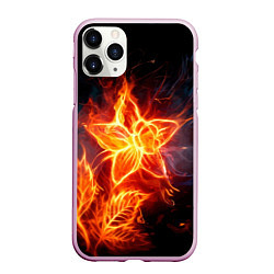 Чехол iPhone 11 Pro матовый Flower Neon Fashion 2035 Flame, цвет: 3D-розовый