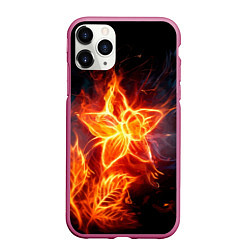 Чехол iPhone 11 Pro матовый Flower Neon Fashion 2035 Flame