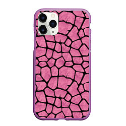 Чехол iPhone 11 Pro матовый Шерсть розового жирафа, цвет: 3D-фиолетовый
