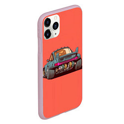 Чехол iPhone 11 Pro матовый Cyber car, цвет: 3D-розовый — фото 2