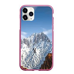 Чехол iPhone 11 Pro матовый Minecraft Mountains Video game