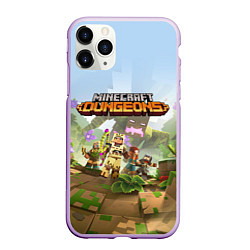 Чехол iPhone 11 Pro матовый Minecraft Dungeons Heroes Video game, цвет: 3D-сиреневый
