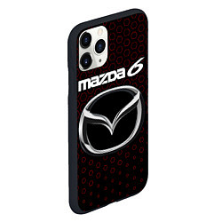 Чехол iPhone 11 Pro матовый MAZDA 6 - Соты, цвет: 3D-черный — фото 2