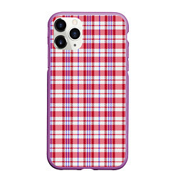 Чехол iPhone 11 Pro матовый Клетчатая сумка челночника паттерн Дань 90-ым, цвет: 3D-фиолетовый