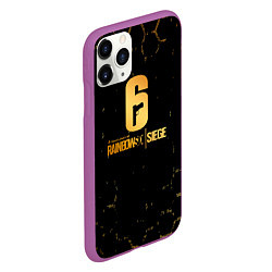 Чехол iPhone 11 Pro матовый Rainbow six siege соты, цвет: 3D-фиолетовый — фото 2