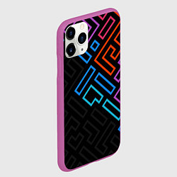 Чехол iPhone 11 Pro матовый НЕОНОВЫЕ ФИГУРЫ НЕОН, цвет: 3D-фиолетовый — фото 2