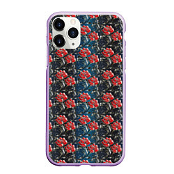 Чехол iPhone 11 Pro матовый Flowers Pattern, цвет: 3D-сиреневый