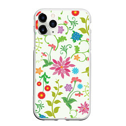Чехол iPhone 11 Pro матовый Поле полевых цветов, цвет: 3D-белый