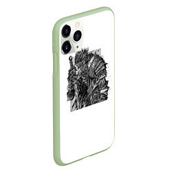 Чехол iPhone 11 Pro матовый Soulsborn, цвет: 3D-салатовый — фото 2