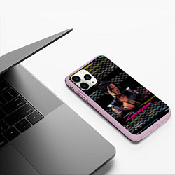 Чехол iPhone 11 Pro матовый Панам Cyberpunk 2077, цвет: 3D-розовый — фото 2