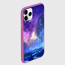 Чехол iPhone 11 Pro матовый Фантастический пейзаж Водопад Неон, цвет: 3D-фиолетовый — фото 2