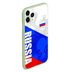 Чехол iPhone 11 Pro матовый RUSSIA - SPORTWEAR - ТРИКОЛОР, цвет: 3D-салатовый — фото 2