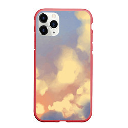 Чехол iPhone 11 Pro матовый Облачное небо на закате, цвет: 3D-красный