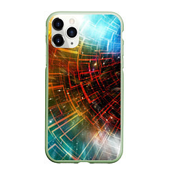 Чехол iPhone 11 Pro матовый Portal - Neon Space - туннель из энергетических па