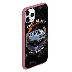 Чехол iPhone 11 Pro матовый Авто для путешествий, цвет: 3D-малиновый — фото 2