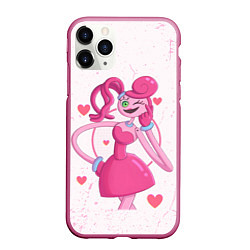 Чехол iPhone 11 Pro матовый POPPY PLAYTIME - Mommy long legs - Мамочка длинные, цвет: 3D-малиновый