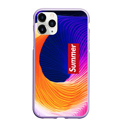 Чехол iPhone 11 Pro матовый Цветная волна Summer, цвет: 3D-светло-сиреневый