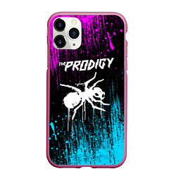 Чехол iPhone 11 Pro матовый The prodigy neon, цвет: 3D-малиновый