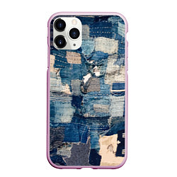 Чехол iPhone 11 Pro матовый Patchwork Jeans Осень Зима 2023, цвет: 3D-розовый