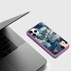 Чехол iPhone 11 Pro матовый Patchwork Jeans Осень Зима 2023, цвет: 3D-фиолетовый — фото 2