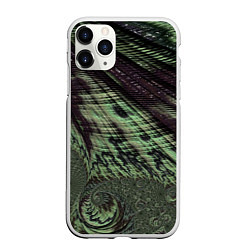 Чехол iPhone 11 Pro матовый Камуфляжный змеиный фрактал, цвет: 3D-белый
