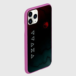 Чехол iPhone 11 Pro матовый The witcher Волк Черные Молнии, цвет: 3D-фиолетовый — фото 2