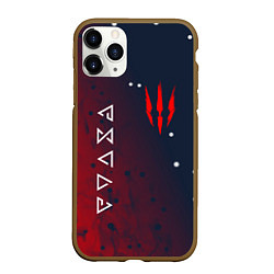 Чехол iPhone 11 Pro матовый The witcher ГЕРАЛЬТ КОГОТЬ СИМВОЛЫ