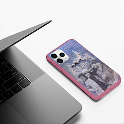 Чехол iPhone 11 Pro матовый The Beatles Легендарная Ливерпульская четвёрка, цвет: 3D-малиновый — фото 2