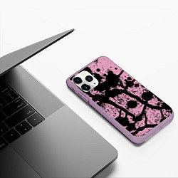 Чехол iPhone 11 Pro матовый Кляксы Авангард Узор Blots Vanguard Pattern, цвет: 3D-сиреневый — фото 2