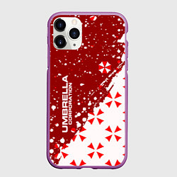 Чехол iPhone 11 Pro матовый Resident Evil Umbrella Corporation паттерн, цвет: 3D-фиолетовый