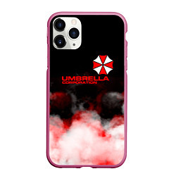 Чехол iPhone 11 Pro матовый Umbrella Corporation туман, цвет: 3D-малиновый