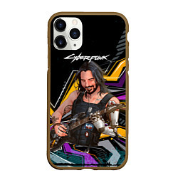 Чехол iPhone 11 Pro матовый Johnny гитарист cyberpunk2077, цвет: 3D-коричневый