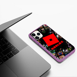 Чехол iPhone 11 Pro матовый ROBLOX СЮЖЕТЫ И ЛОГОТИП, цвет: 3D-фиолетовый — фото 2