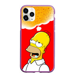 Чехол iPhone 11 Pro матовый Homer dream, цвет: 3D-фиолетовый