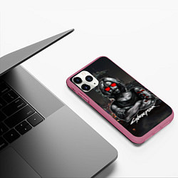Чехол iPhone 11 Pro матовый Pixel Johnny, цвет: 3D-малиновый — фото 2