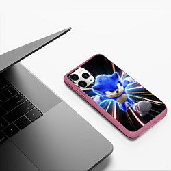 Чехол iPhone 11 Pro матовый Speed Sonic, цвет: 3D-малиновый — фото 2