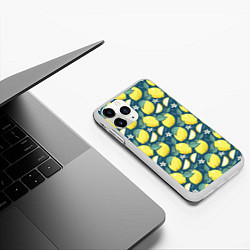 Чехол iPhone 11 Pro матовый Cute lemon pattern, цвет: 3D-белый — фото 2