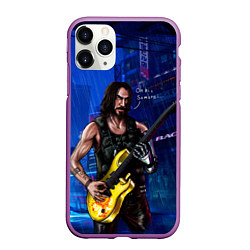 Чехол iPhone 11 Pro матовый Гитарист Johnny cyberpunk2077