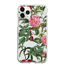 Чехол iPhone 11 Pro матовый Цветы Красные Розы, цвет: 3D-белый