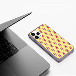 Чехол iPhone 11 Pro матовый Обезьянка на грибе, цвет: 3D-серый — фото 2