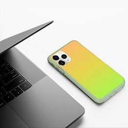 Чехол iPhone 11 Pro матовый GRADIEND YELLOW-GREEN, цвет: 3D-салатовый — фото 2