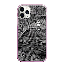 Чехол iPhone 11 Pro матовый Мятая сетчатая ткань Crumpled Mesh Fabric, цвет: 3D-розовый