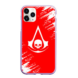 Чехол iPhone 11 Pro матовый Assassins creed череп красные брызги