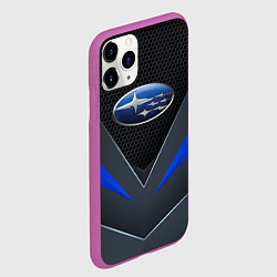 Чехол iPhone 11 Pro матовый Спортивная броня Subaru, цвет: 3D-фиолетовый — фото 2