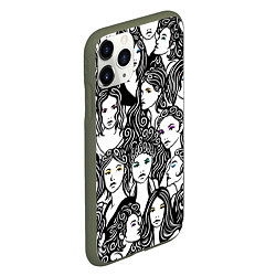 Чехол iPhone 11 Pro матовый 26 девушек, цвет: 3D-темно-зеленый — фото 2
