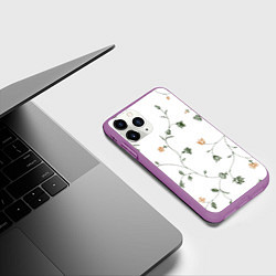 Чехол iPhone 11 Pro матовый Весенний вьюн, цвет: 3D-фиолетовый — фото 2