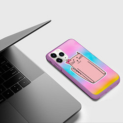 Чехол iPhone 11 Pro матовый Розовая кошечка, цвет: 3D-фиолетовый — фото 2