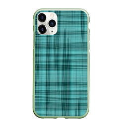 Чехол iPhone 11 Pro матовый Клетчатый узор цвета морской волны checkered patte