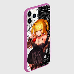 Чехол iPhone 11 Pro матовый Миса с яблоком Тетрадь смерти, цвет: 3D-фиолетовый — фото 2